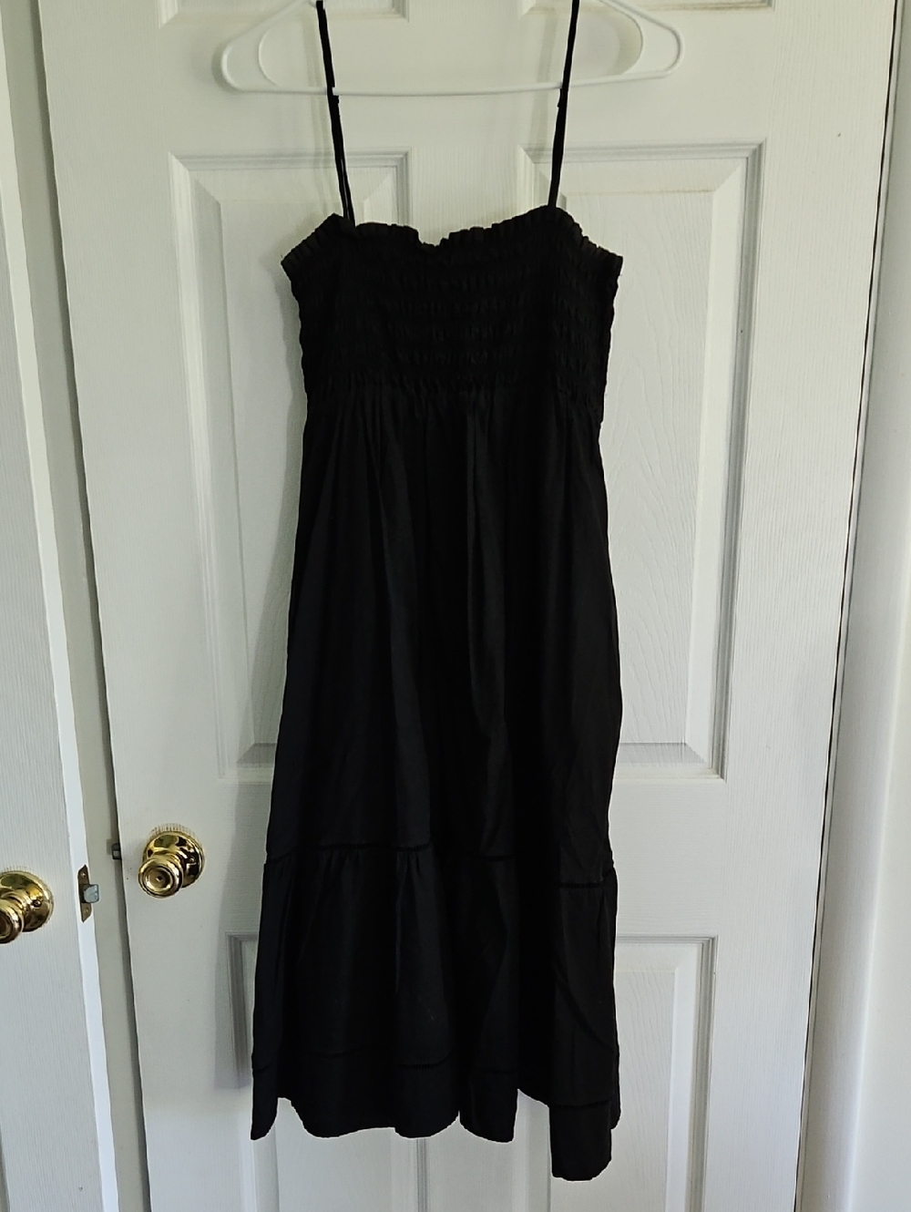 O.P.T Black Smocked Spaghetti Strap Dress - Women, Small